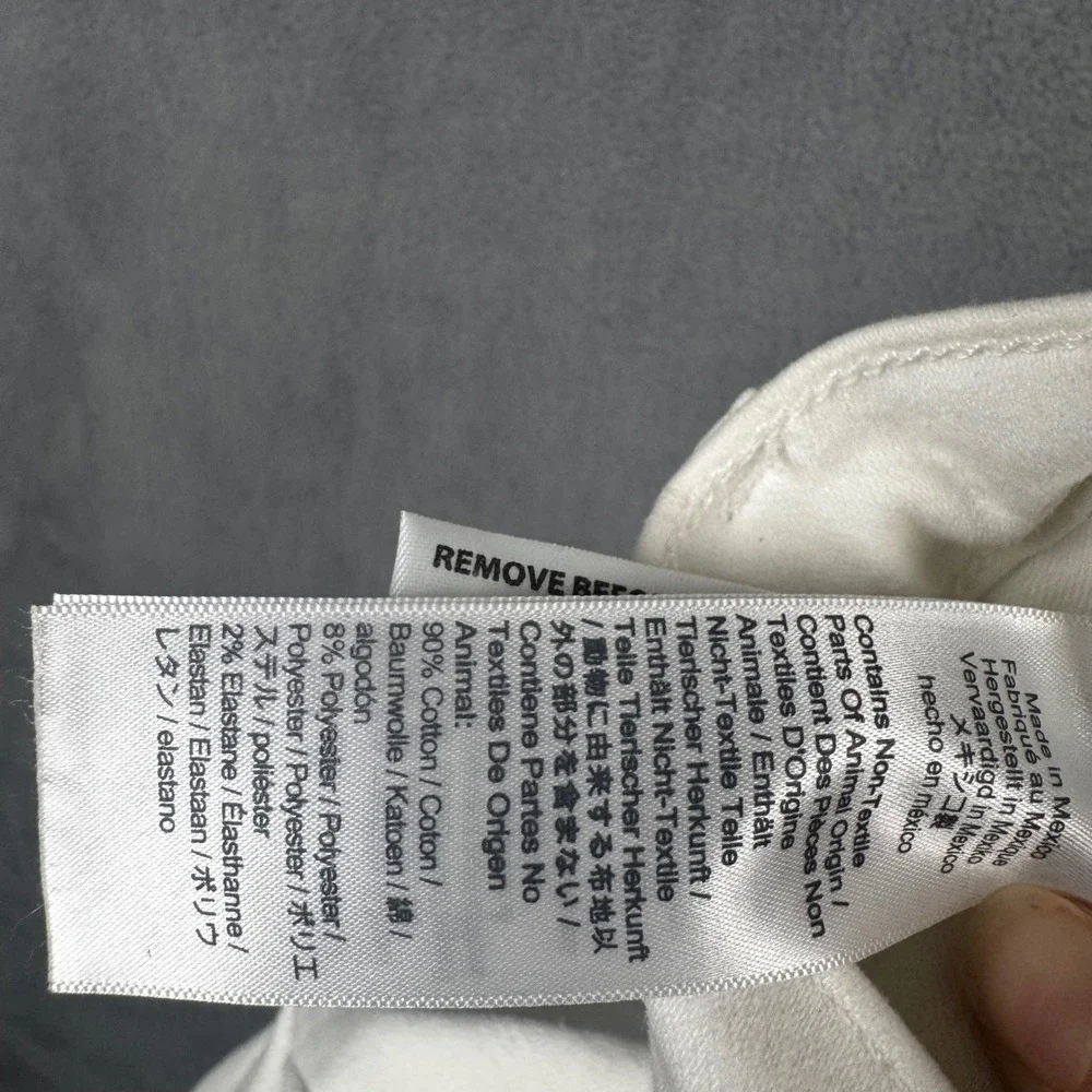 Madewell‎ 10 High-Rise Skinny Jeans White Button Fly Raw Hem K9108 Size 30 NEW